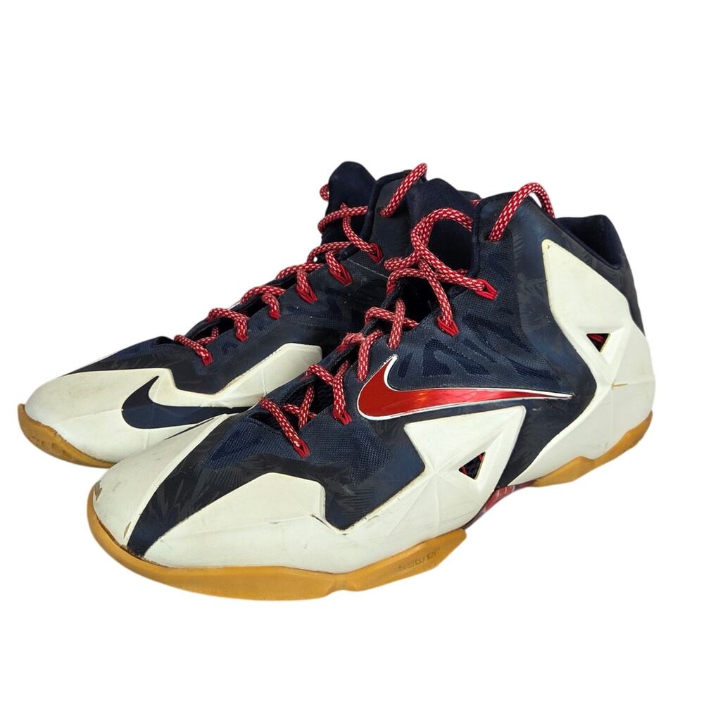 Nike LeBron XI 11 Independence Day Shoes Mens Sz 13 USA July 4th Gum 616175-164